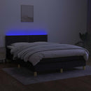 kontinentalseng med LED-lys 140x190 cm stof sort