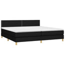 kontinentalseng med LED-lys 200x200 cm stof sort