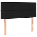 kontinentalseng med LED-lys 100x200 cm stof sort