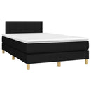 kontinentalseng med LED-lys 120x200 cm stof sort