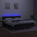 kontinentalseng med LED-lys 160x200 cm stof sort