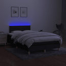 kontinentalseng med LED-lys 120x200 cm stof sort