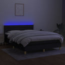 kontinentalseng med LED-lys 140x190 cm stof sort