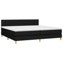 kontinentalseng med LED-lys 200x200 cm stof sort