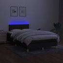 kontinentalseng med LED-lys 120x200 cm stof sort