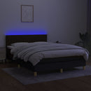 kontinentalseng med LED-lys 140x190 cm stof sort