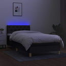 kontinentalseng med LED-lys 80x200 cm stof sort