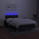 kontinentalseng med LED-lys 120x200 cm stof sort