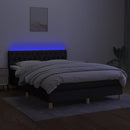 kontinentalseng med LED-lys 140x190 cm stof sort