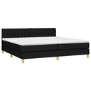 kontinentalseng med LED-lys 200x200 cm stof sort
