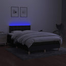 kontinentalseng med LED-lys 120x200 cm stof sort