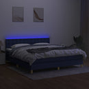 kontinentalseng med LED-lys 180x200 cm stof blå