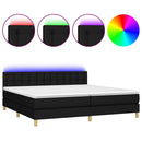kontinentalseng med LED-lys 200x200 cm stof sort