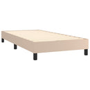kontinentalseng LED-lys 90x190 cm kunstlæder cappuccinofarvet