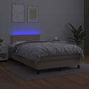 kontinentalseng med LED-lys 120x200 cm kunstlæder cappuccino
