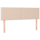 kontinentalseng LED-lys 140x190 cm kunstlæder cappuccinofarvet