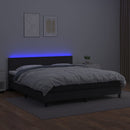 kontinentalseng med LED-lys 160x200 cm kunstlæder sort