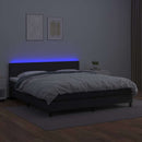 kontinentalseng med LED-lys 160x200 cm kunstlæder sort