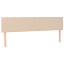 kontinentalseng LED-lys 160x200 cm kunstlæder cappuccinofarvet