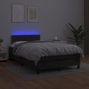 kontinentalseng med LED-lys 120x200 cm kunstlæder sort