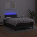 kontinentalseng med LED-lys 120x200 cm kunstlæder sort