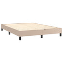 kontinentalseng LED-lys 140x190 cm kunstlæder cappuccinofarvet