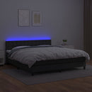 kontinentalseng med LED-lys 180x200 cm kunstlæder sort