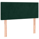 kontinentalseng med madras og LED-lys 80x200 cm velour mørkegrøn