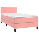 kontinentalseng med madras og LED-lys 80x200 cm velour pink