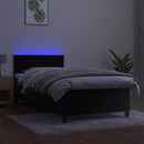 kontinentalseng med madras og LED-lys 100x200 cm fløjl sort