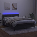 kontinentalseng med madras og LED-lys 140x190 cm fløjl mørkegrå