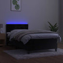 kontinentalseng med madras og LED-lys 80x200 cm velour sort