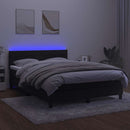kontinentalseng med madras og LED-lys 140x190 cm fløjl sort