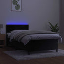 kontinentalseng med madras og LED-lys 80x200 cm velour sort