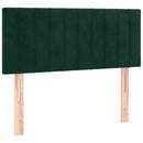 kontinentalseng med madras og LED-lys 80x200 cm velour mørkegrøn
