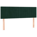 kontinentalseng med madras og LED-lys 140x190 cm fløjl mørkegrøn