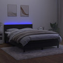 kontinentalseng med madras og LED-lys 140x200 cm fløjl sort