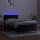 kontinentalseng med madras og LED-lys 80x200 cm velour sort