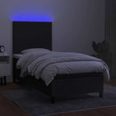 kontinentalseng med LED-lys 80x200 cm stof sort