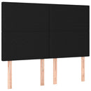 kontinentalseng med LED-lys 140x190 cm stof sort
