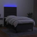 kontinentalseng med LED-lys 80x200 cm stof sort