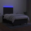 kontinentalseng med LED-lys 120x200 cm stof sort