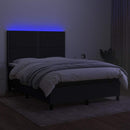 kontinentalseng med LED-lys 140x190 cm stof sort