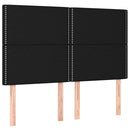 kontinentalseng med LED-lys 140x190 cm stof sort