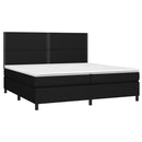 kontinentalseng med LED-lys 200x200 cm stof sort