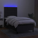 kontinentalseng med LED-lys 90x200 cm stof sort