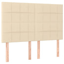 kontinentalseng med LED-lys 140x190 cm stof cremefarvet