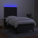 kontinentalseng med LED-lys 90x190 cm stof sort