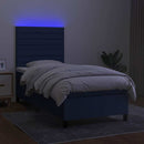 kontinentalseng med LED-lys 100x200 cm stof blå