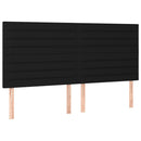 kontinentalseng med LED-lys 200x200 cm stof sort